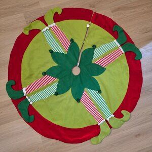 Christmas Elf Tree Skirt Festive Holiday Decoration 48"